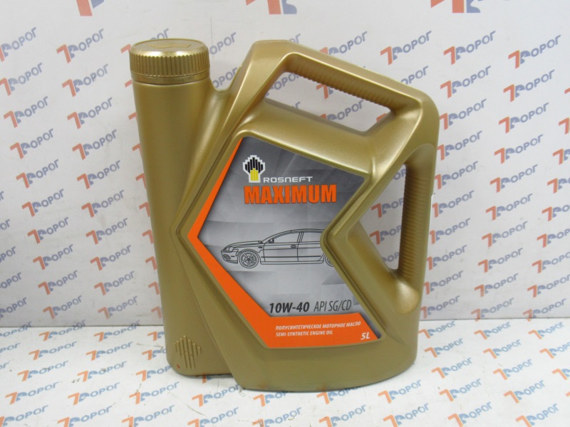 Масло моторное Роснефть Maximum 10W-40 SG/CD полусинтетическое, 5 л 