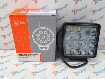 Светодиодная фара AVTOELECTRICA, квадрат, направл. свет, 16 диодов,48W,(110х55х140)12/24V
